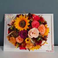 Aranjamente florale, cutii cu flori, rame decorate