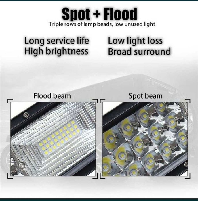 Led bar curbat 107cm, 3 randuri,198 de leduri SUV Jeep Atv Suzuki