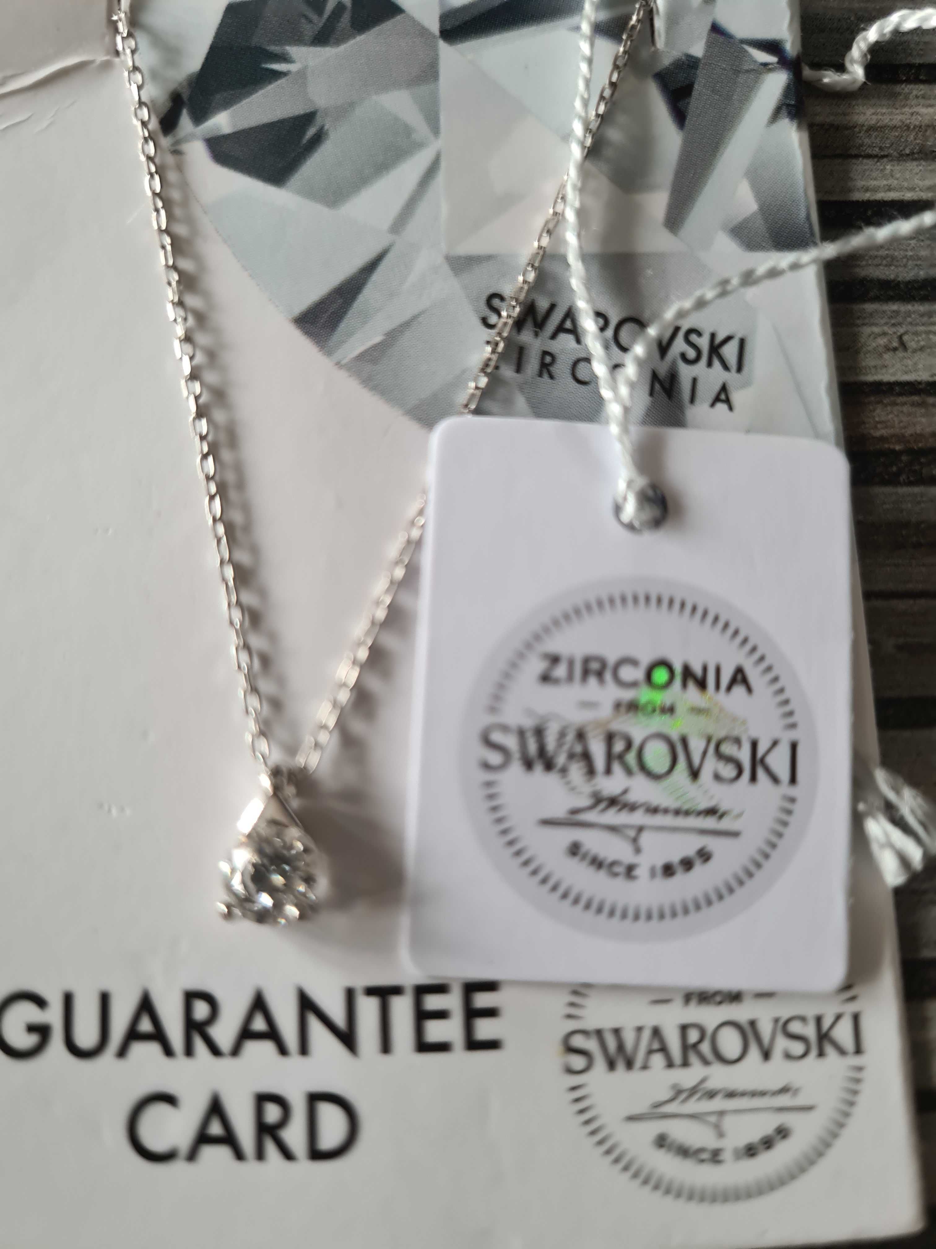 Сребърно колие с камък Swarovski