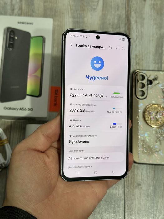 Samsung Galaxy A56 256 GB 5G Dual Sim Като Нов Dual Sim +Esim