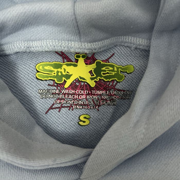 Hanorac SP5DER baby blue cu print alb puffy conturat de pietricele S