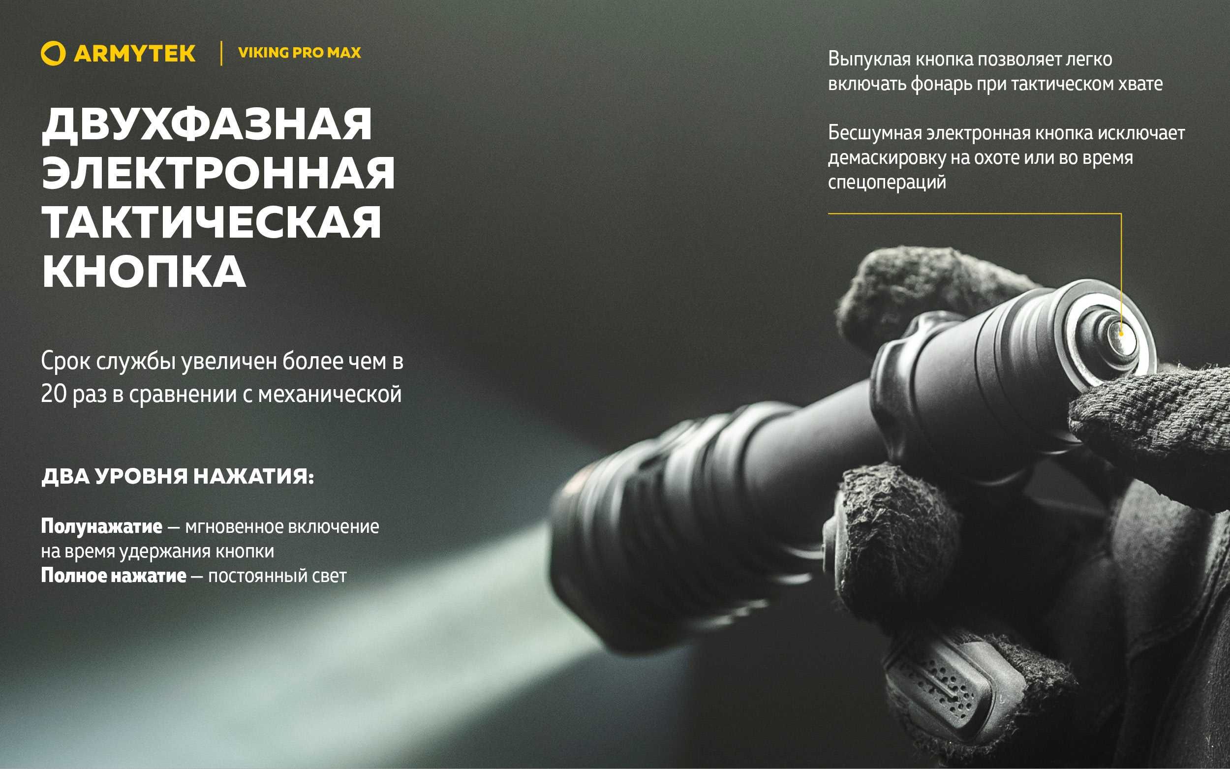 Тактический-охотничий фонарь Armytek Viking Pro Max(новый модель 2025)