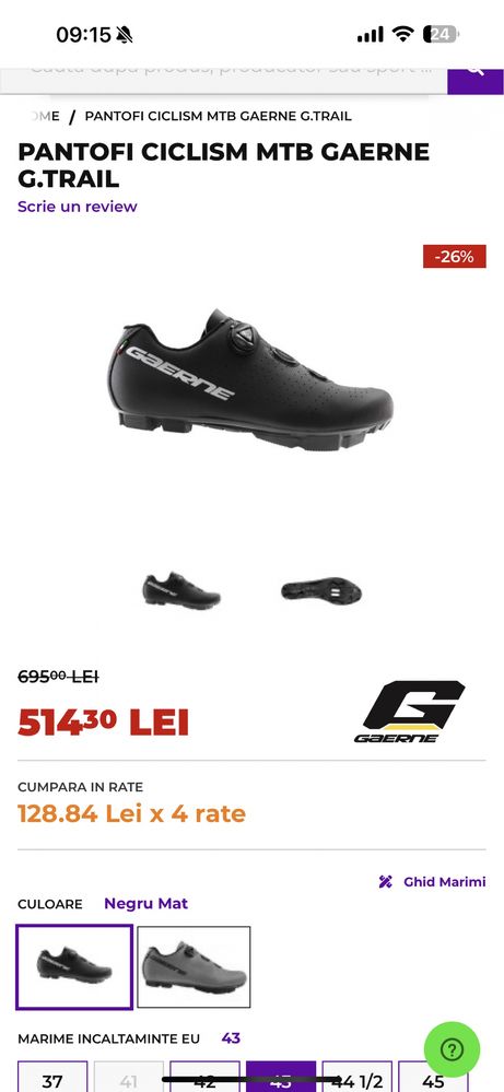 Pantofi ciclism MTB Garrne G.Trail marimea 38