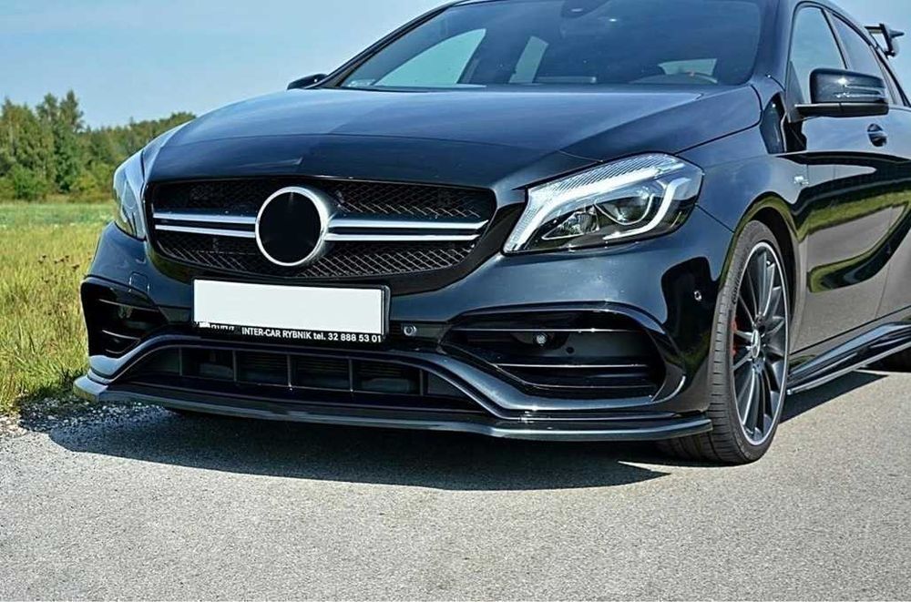 Lip Bara Fata Mercedes A-Class W176 AMG Facelift (15-18) Negru Lucios