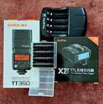 Godox TT350F, trigger Godox X2T F, acumulatori - compatibil Fujifilm