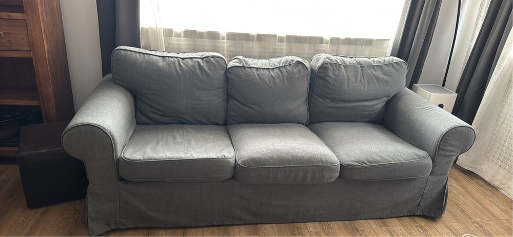 Canapea ikea ektorp 3 locuri + set huse bej cadou