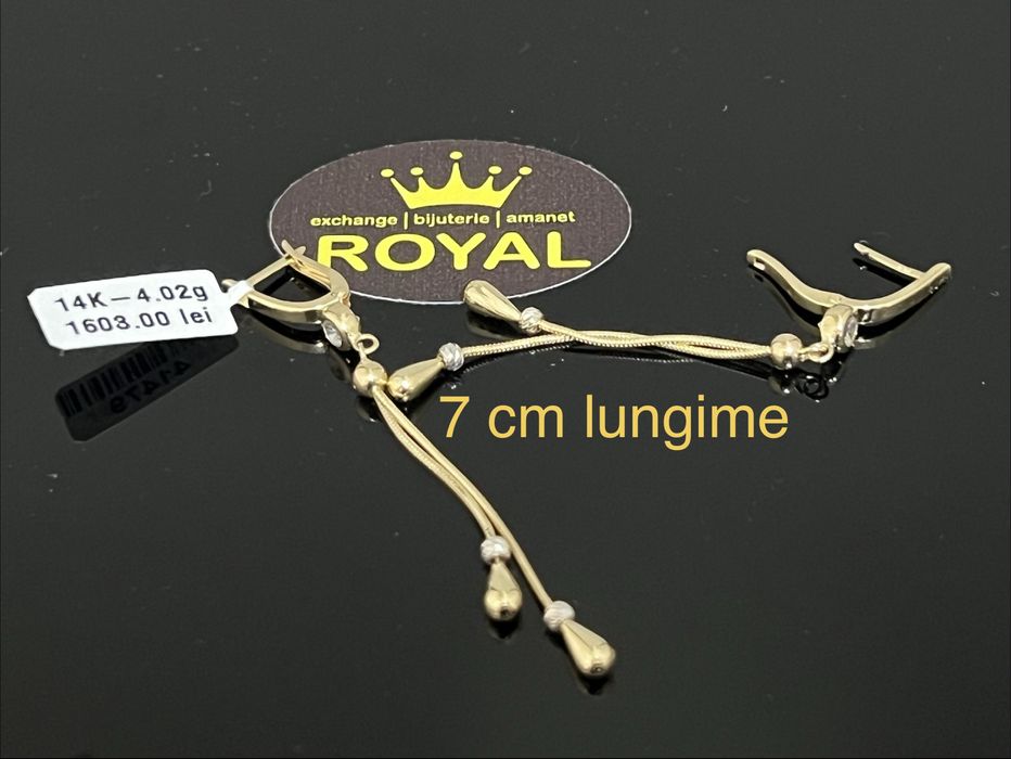Bijuteria Royal CB : Cercei lungi aur 14k 4,02 grame