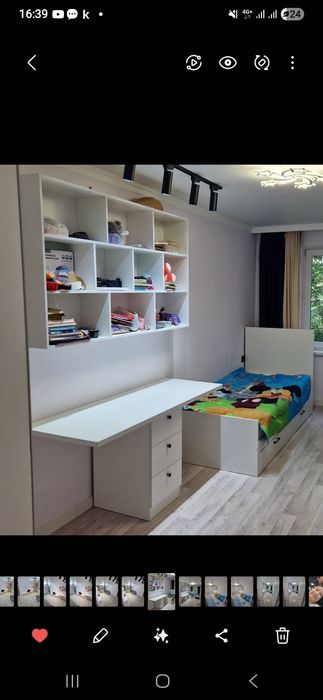 Продается кровать с матрасом,рабочий стол  и шкаф