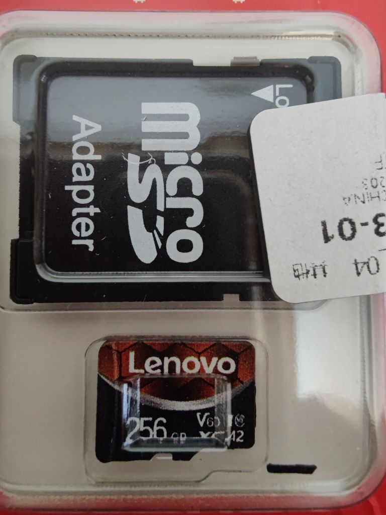Card micro SD LENOVO 256 GB nou sigilat 100MB-40MB read-write