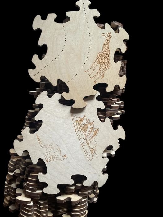 Puzzle din Lemn handmade pentru copii