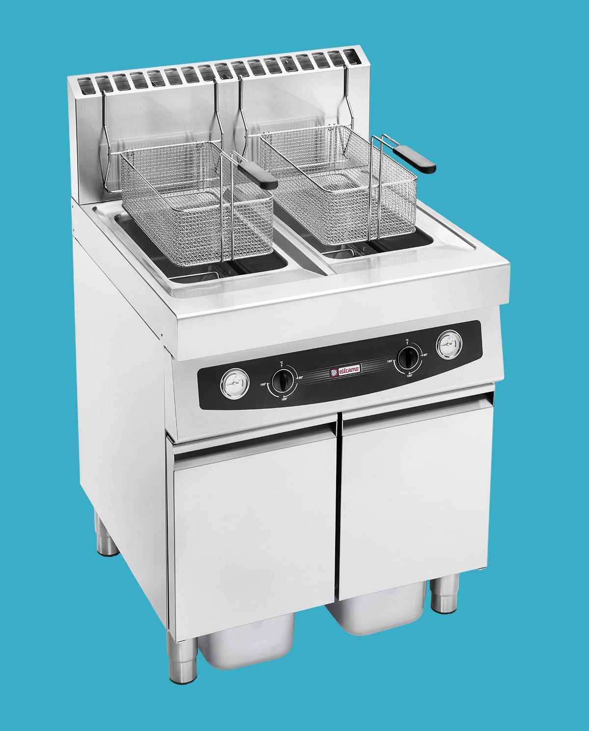 Elframo - Friteuza gaz 2 cuve 17+17 litri; Friteuza dubla; 24 kW