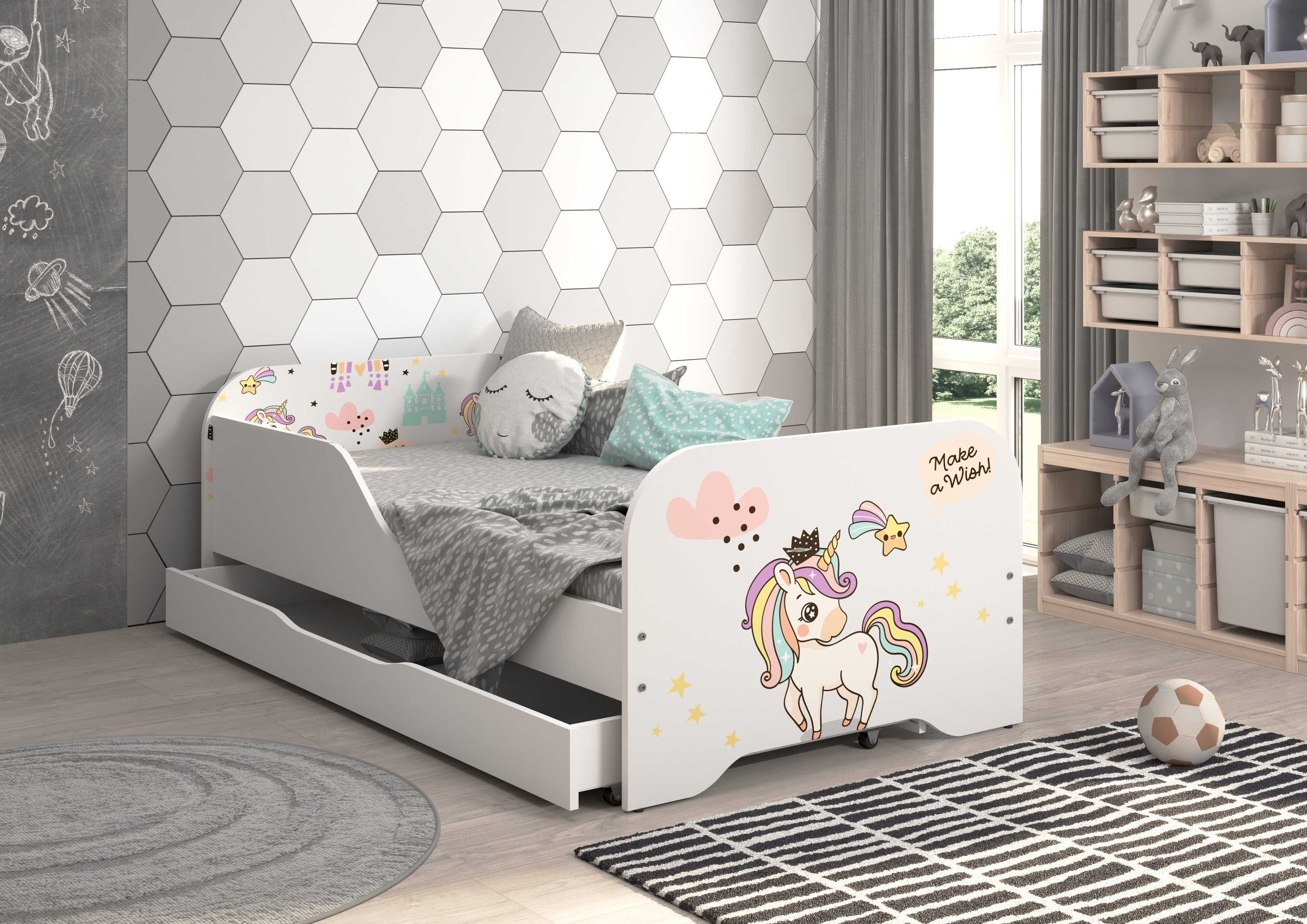 Pat copii cu saltea Fara sertar Miki 140x70 Zoo Santier Printesa Vulpe