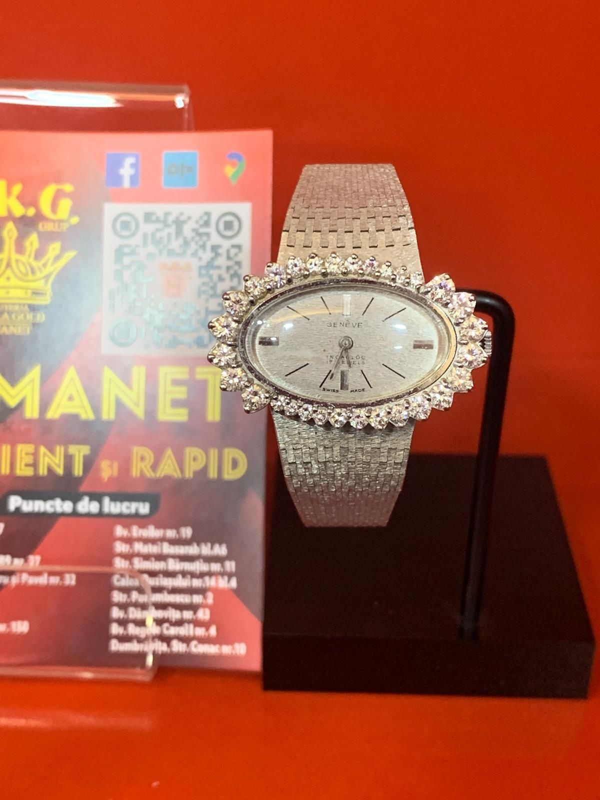 Ceas Geneve din aur 18K cu briliante Amanet BKG