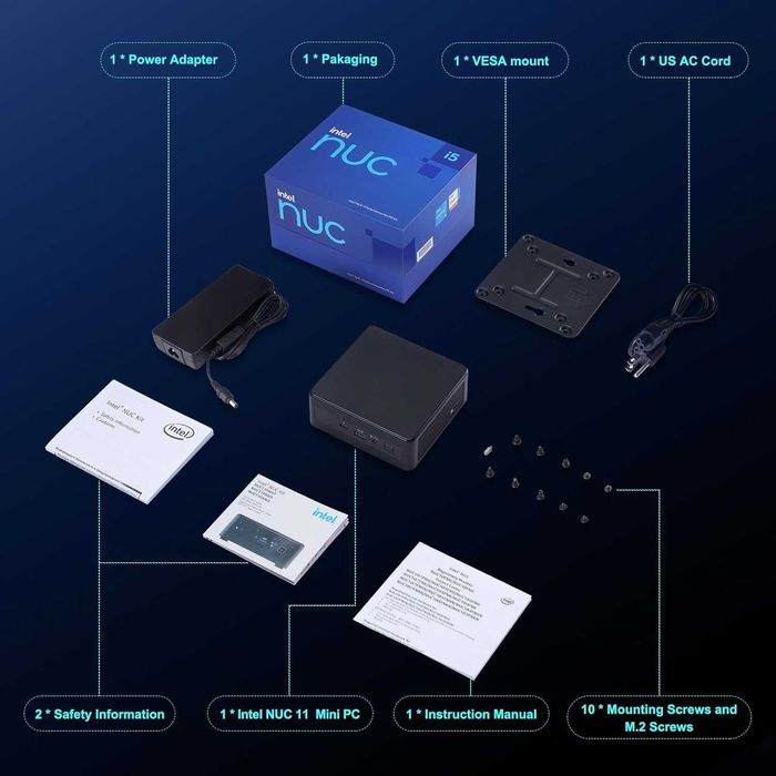 Мини Пк Mini Pc intel Nuc 11 Core i5-1135G7  16GB DDR4 500GB SSD