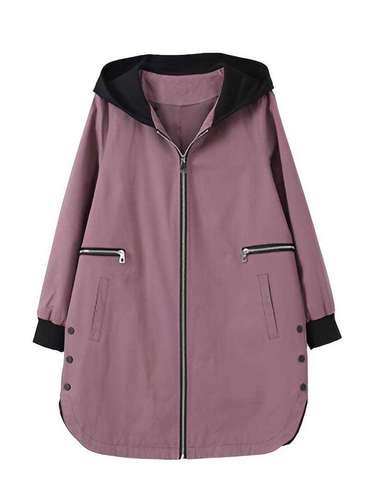 Модерно Дамско Яке Наситено Розово