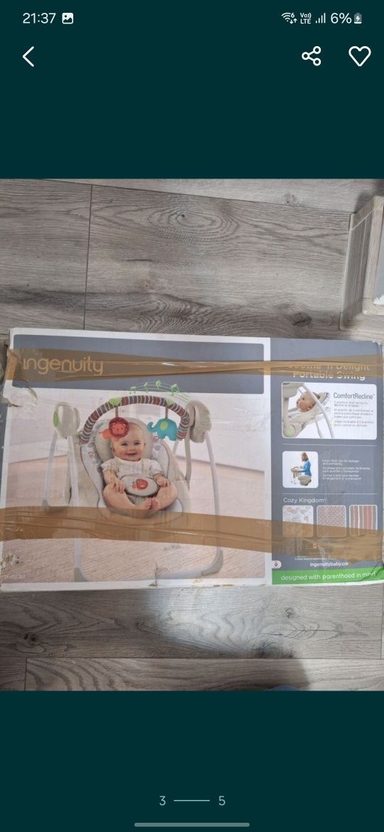 Scaun balansoar bebeluș electric muzica etc