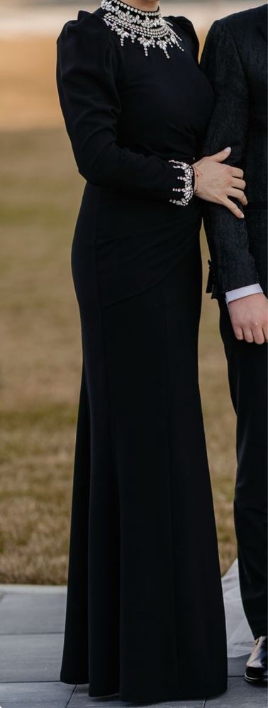 Rochie neagra lunga eleganta