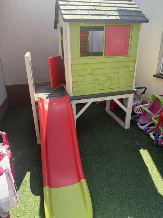 Casuta de joaca copii Smoby cu tobogan