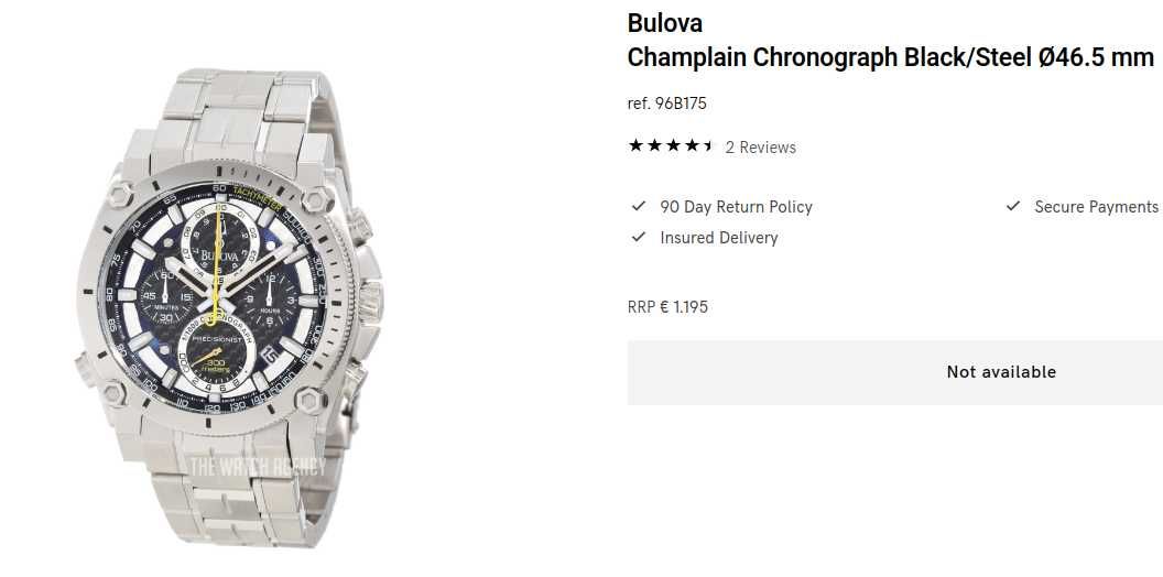 BULOVA PRECISIONIST 96B175 champlain chronograph