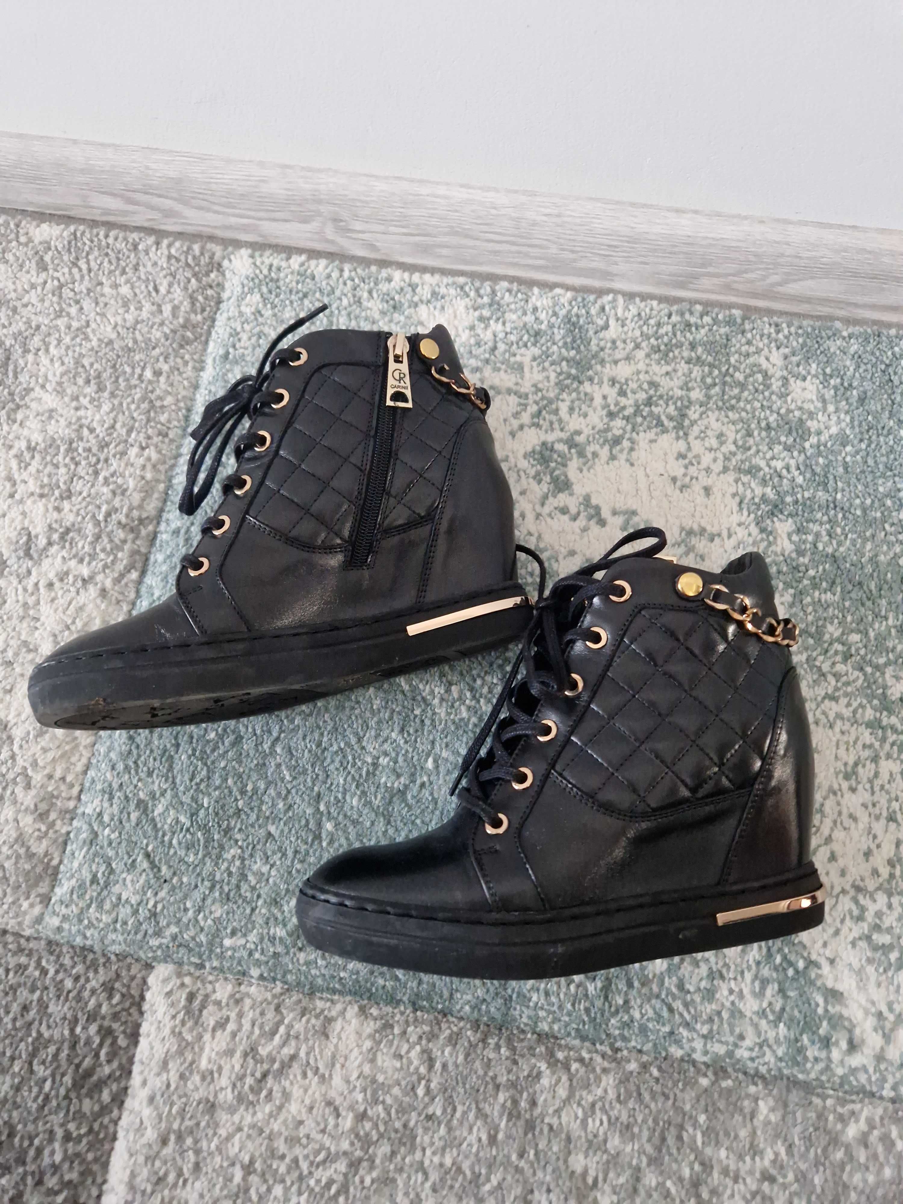 Sneakers / pantofi sport casual negri cu platforma nr 37 Carinii
