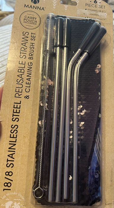 Set Paie Reutilizabile din Oțel Inoxidabil Manna – 6 Piese