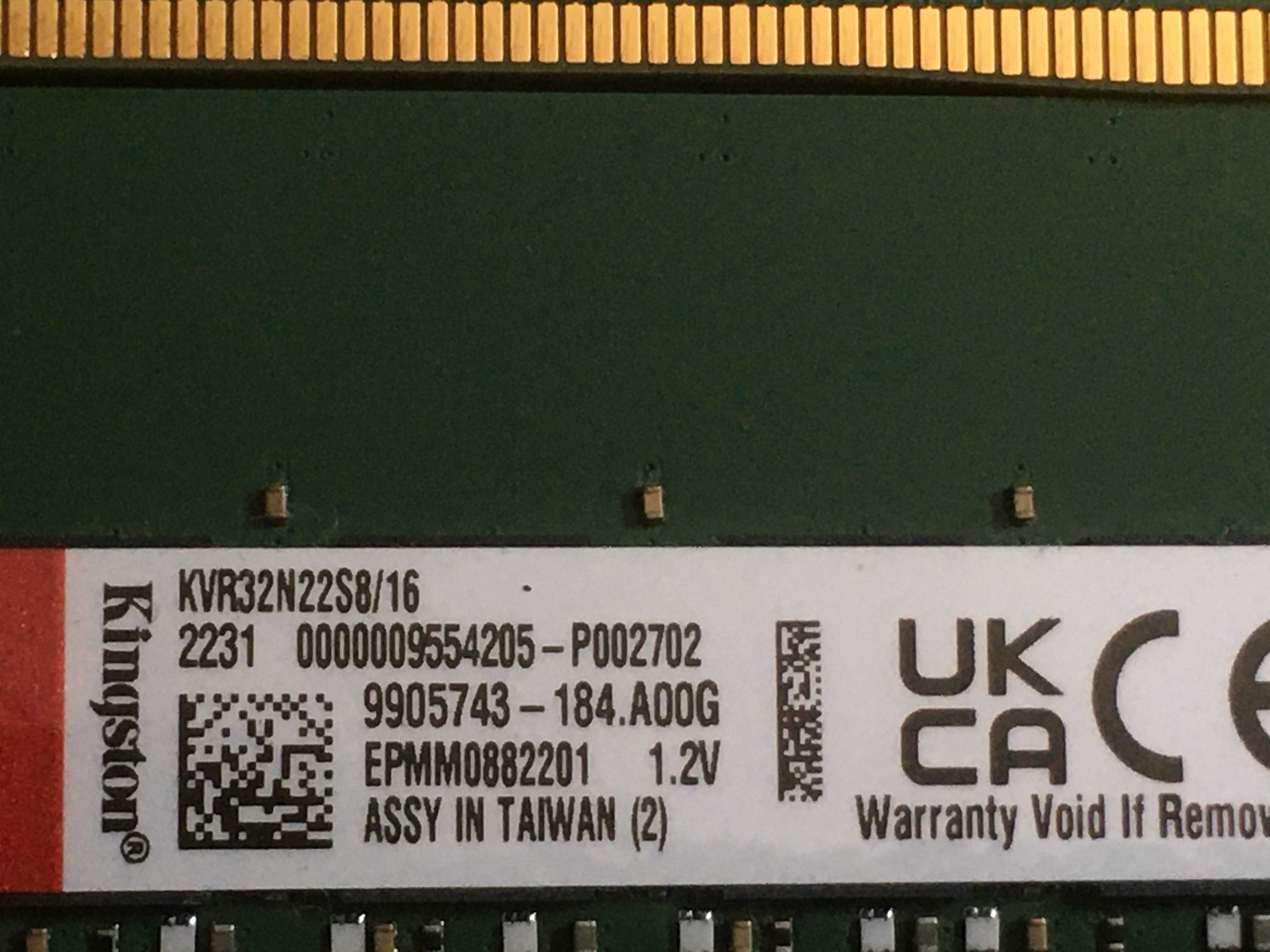 Памет Kingston 64GB (4x16GB) DDR4 3200MHz CL22