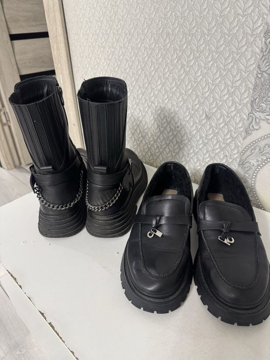 Кожаные сапоги и лоферы - отдам бесплатно