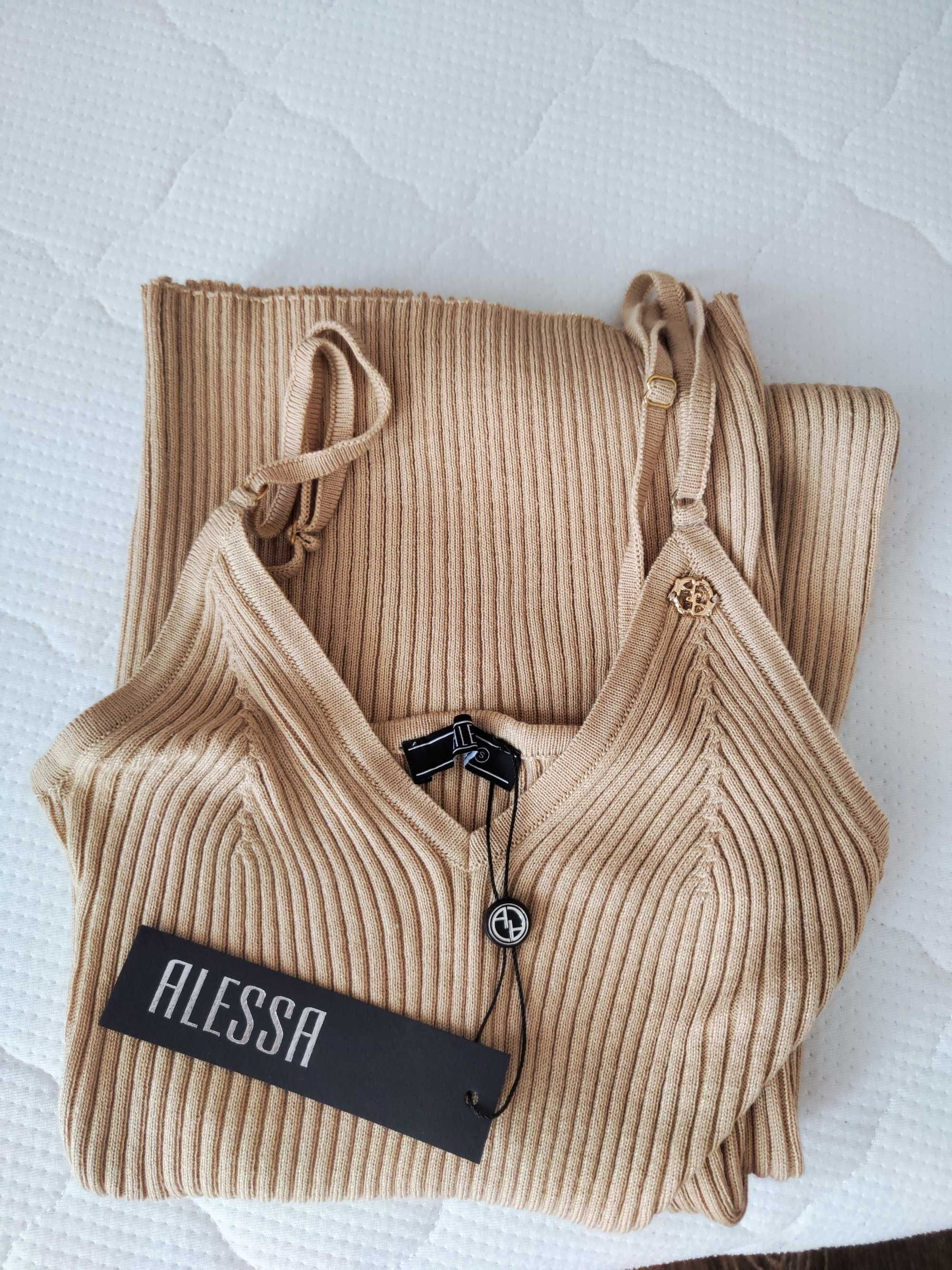 Рокля плетиво alessa цвят нют