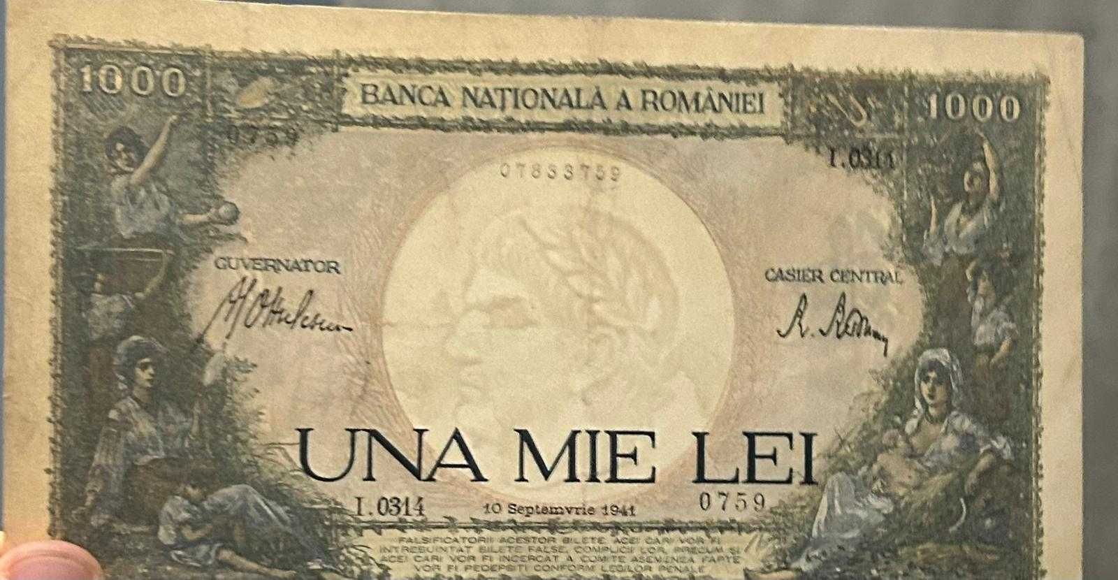 Bancnota Una Mie Lei-10 Septembrie 1941