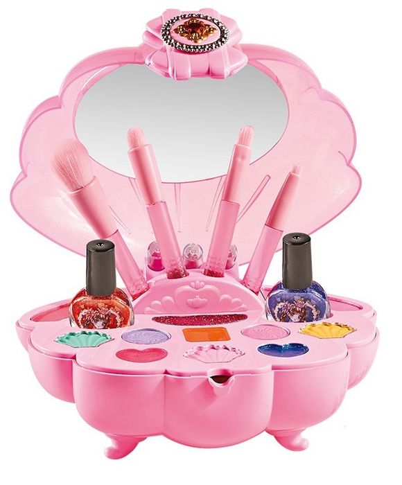 Trusa machiaj copii, lac unghii, ruj, Roz, 3 ani+