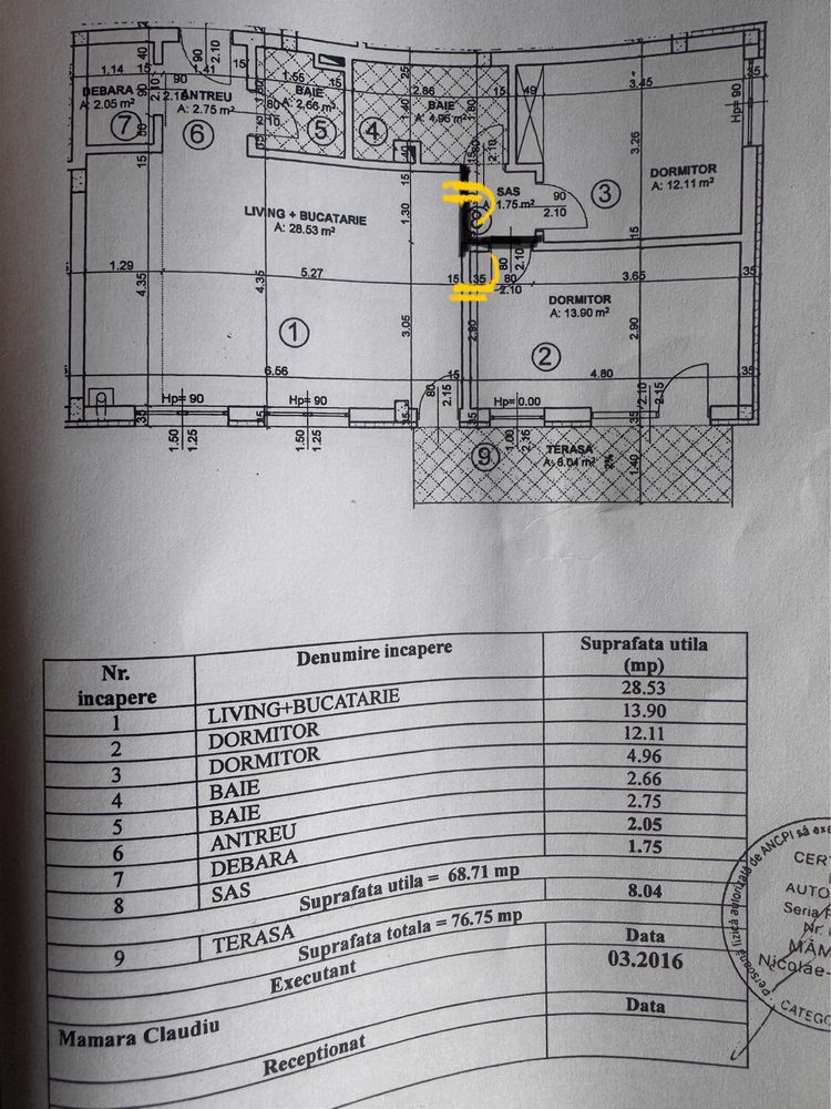 Apartament 2cam+living 76mp floresti muzeul apei schimb cu teren/casa