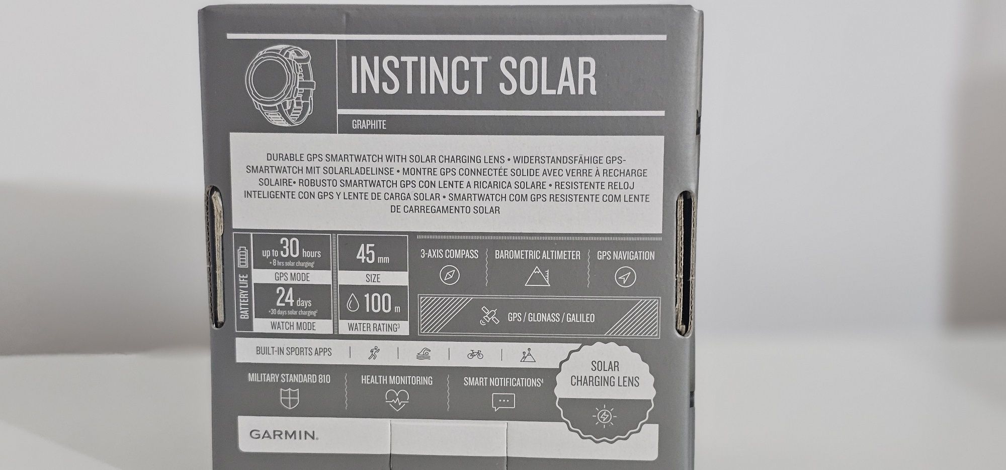 Smartwatch Garmin Instinct Solar, GPS, Graphite
