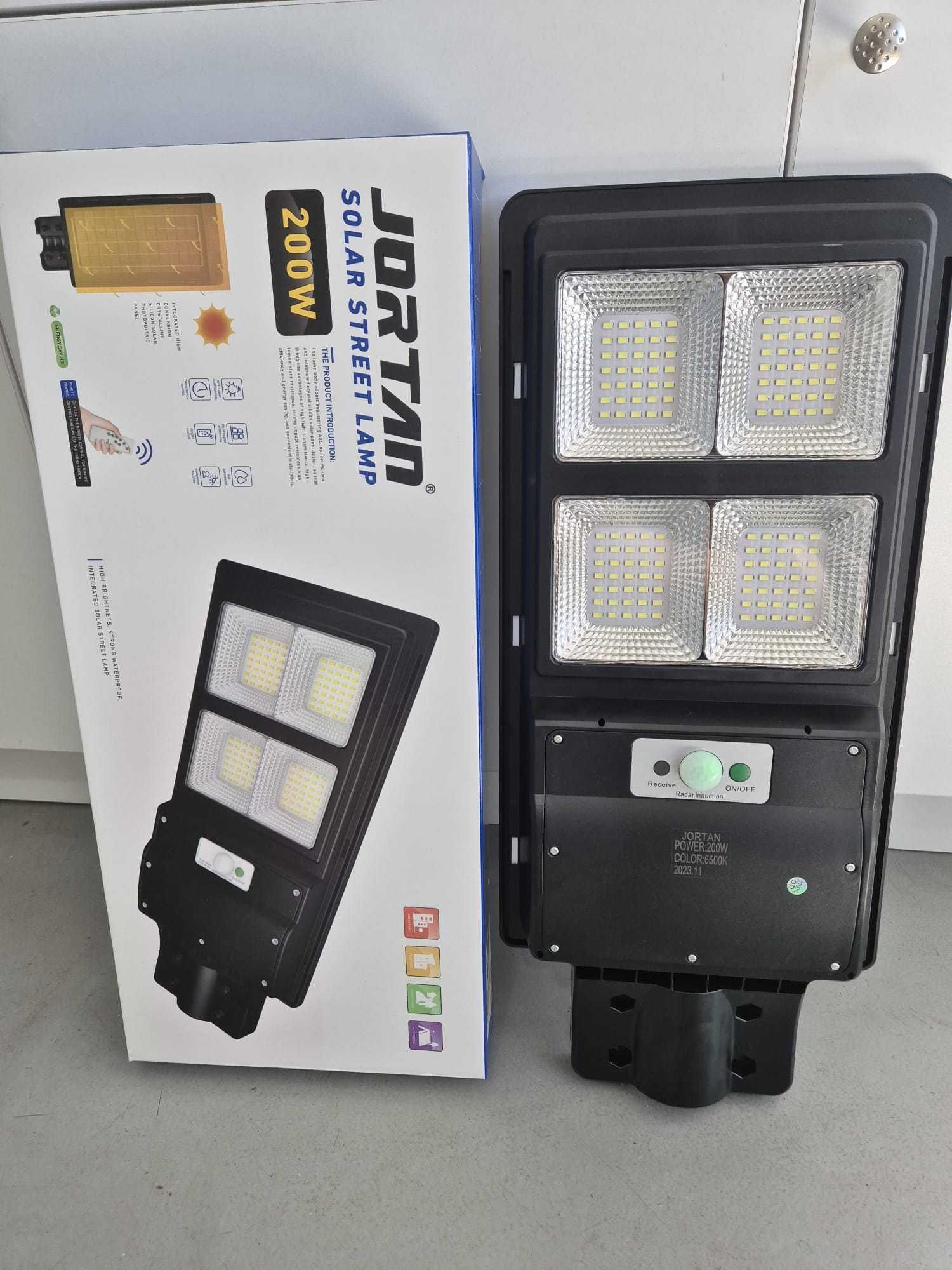 Lampa Solara Jortan,LED, 200W ,telecomanda + suport metalic inclus