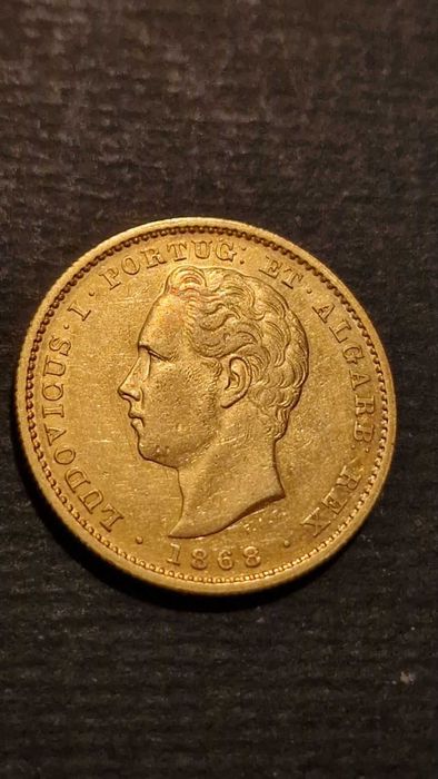 Златна Монета 5000 Рейес Португалия Луиш I   1868