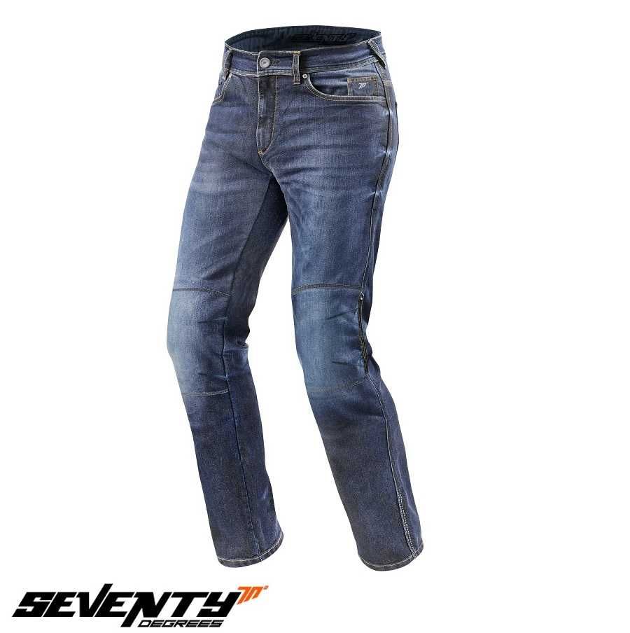 Blugi Jeans Moto Barbati Seventy REGULAR FIT Albastru insertii Kevlar