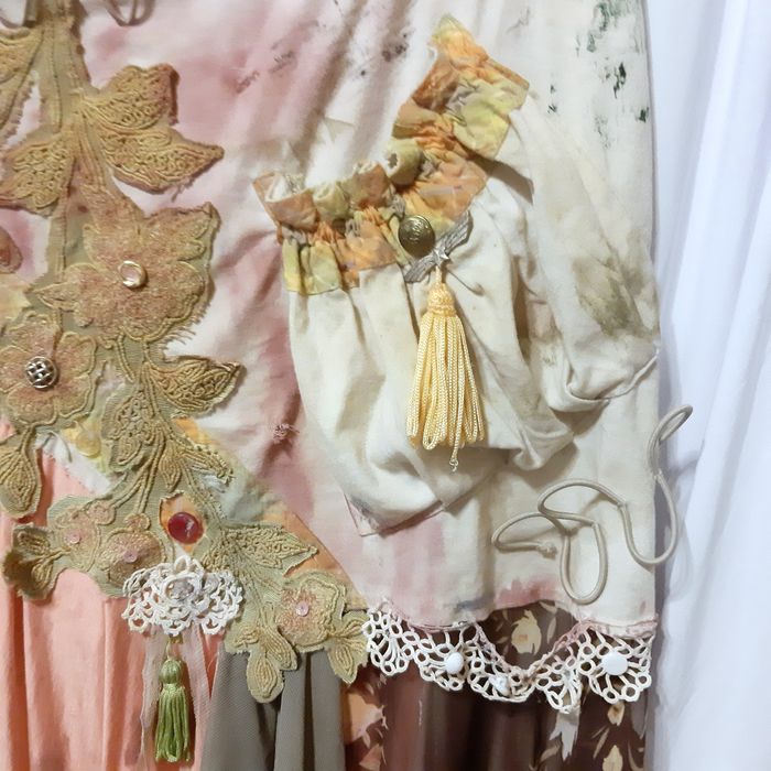 Fusta unicat altered couture upcycle distressed very worn 46/48