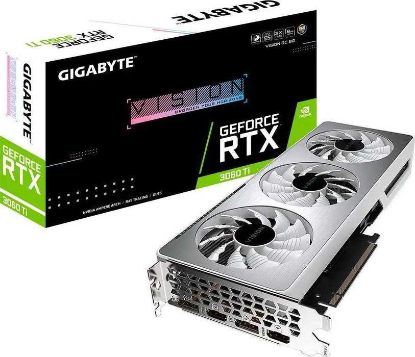 Видеокарта GIGABYTE GeForce RTX 3060 Ti  8 ГБ. - 256bit.