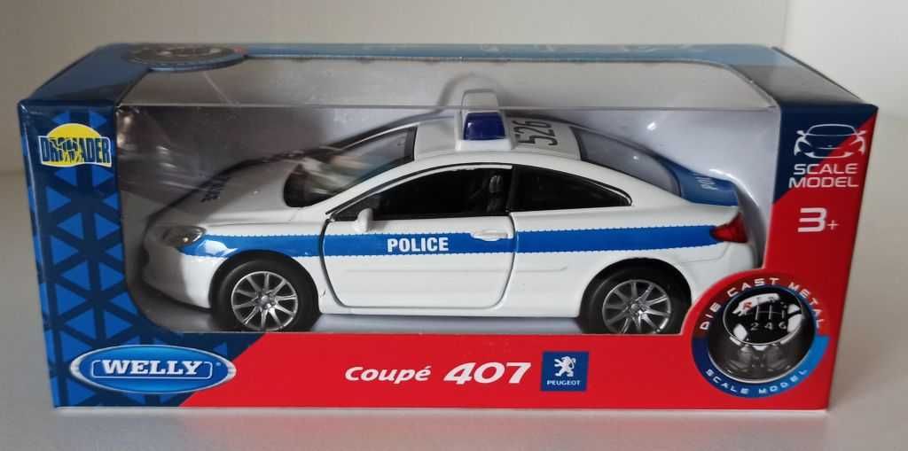 Macheta Peugeot 407 Coupe 2006 Politia - Welly 1/36