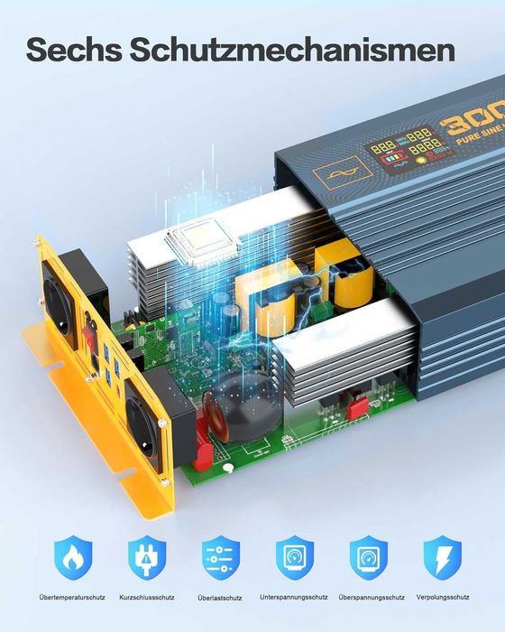 Конвертор на напрежение 3000 W 24 V чиста синусоида