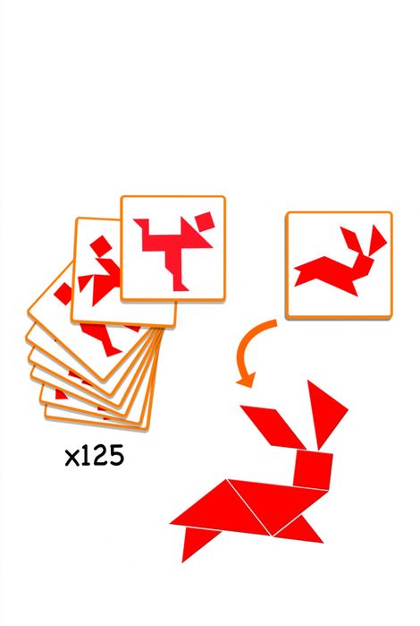 Joc Tangram cu 7 piese din lemn, Djeco
