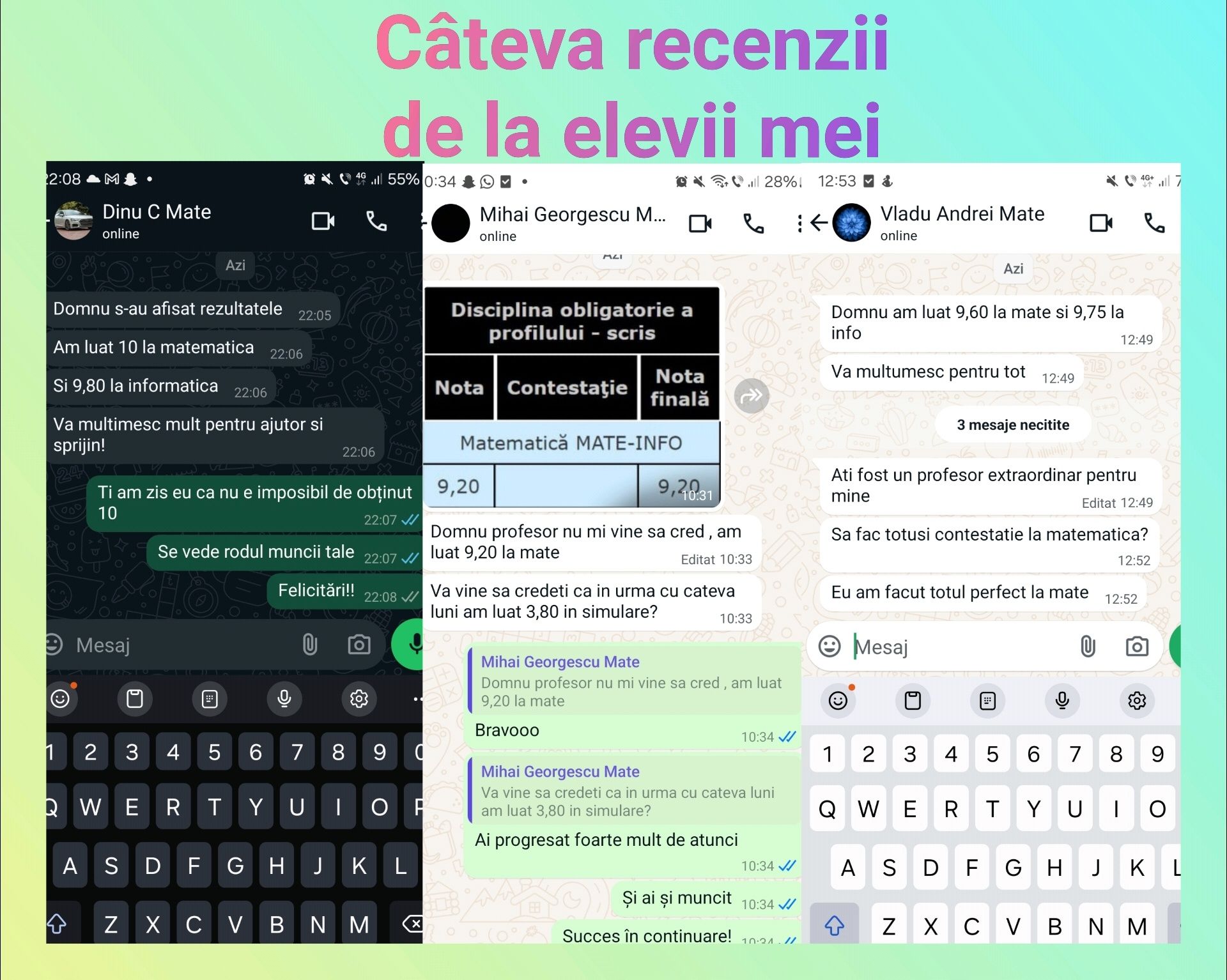 Meditatii la Matematica  1 la 1, Individuale