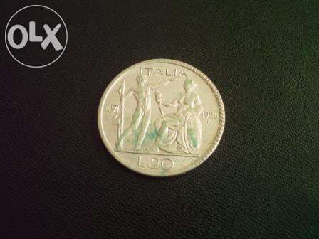 Moneda rara -20 lire 1928 italia