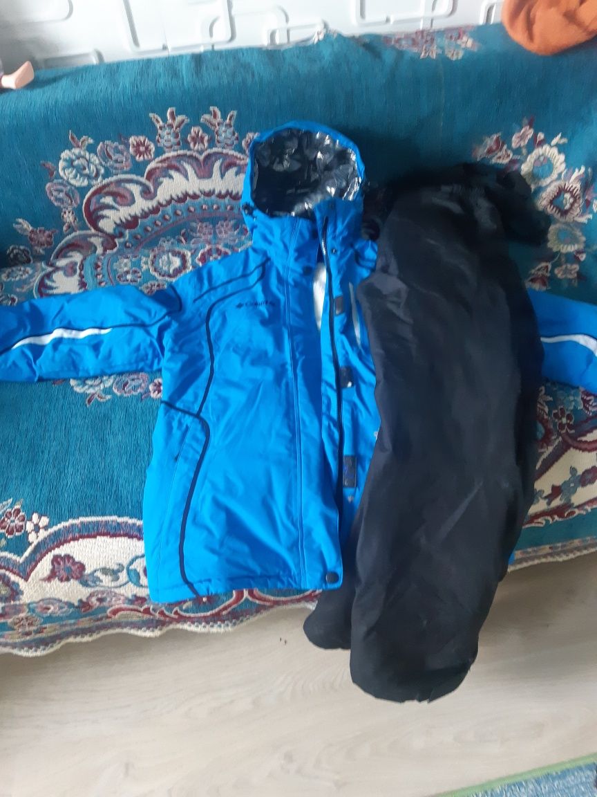 Шапка ушанка, лыжный костюм, детская куртка