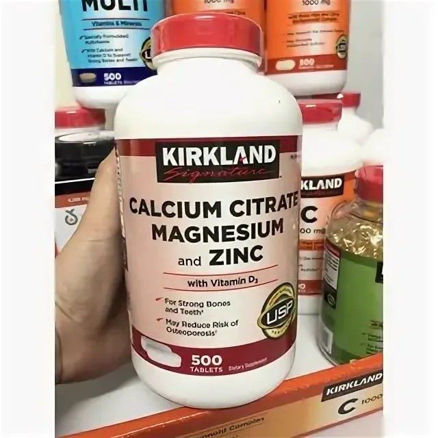 кальция, магнезия и цинк Kirkland Signature 500 таблеток