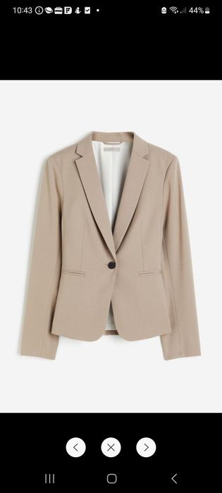 Sacou H&M crem si bleumarin 38 cambrat