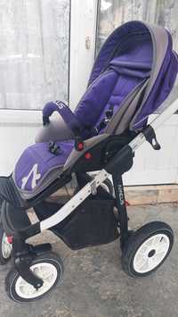 Бебешка количка Амелис 2в1 Про плюс чанта в сиво