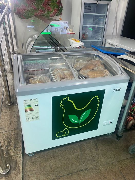 Б/у ларь морозильный гнутым стеклом