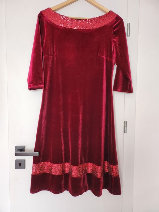 Rochie catifea, culoare vișiniu, mărime S