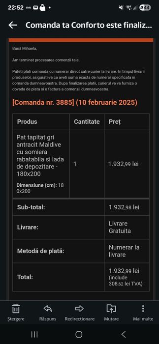 Pat tapitat gri antracit