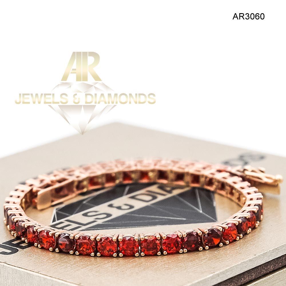 Bratara Tennis  Aur Rose 14k model nou unisex ARJEWELS(AR3060)